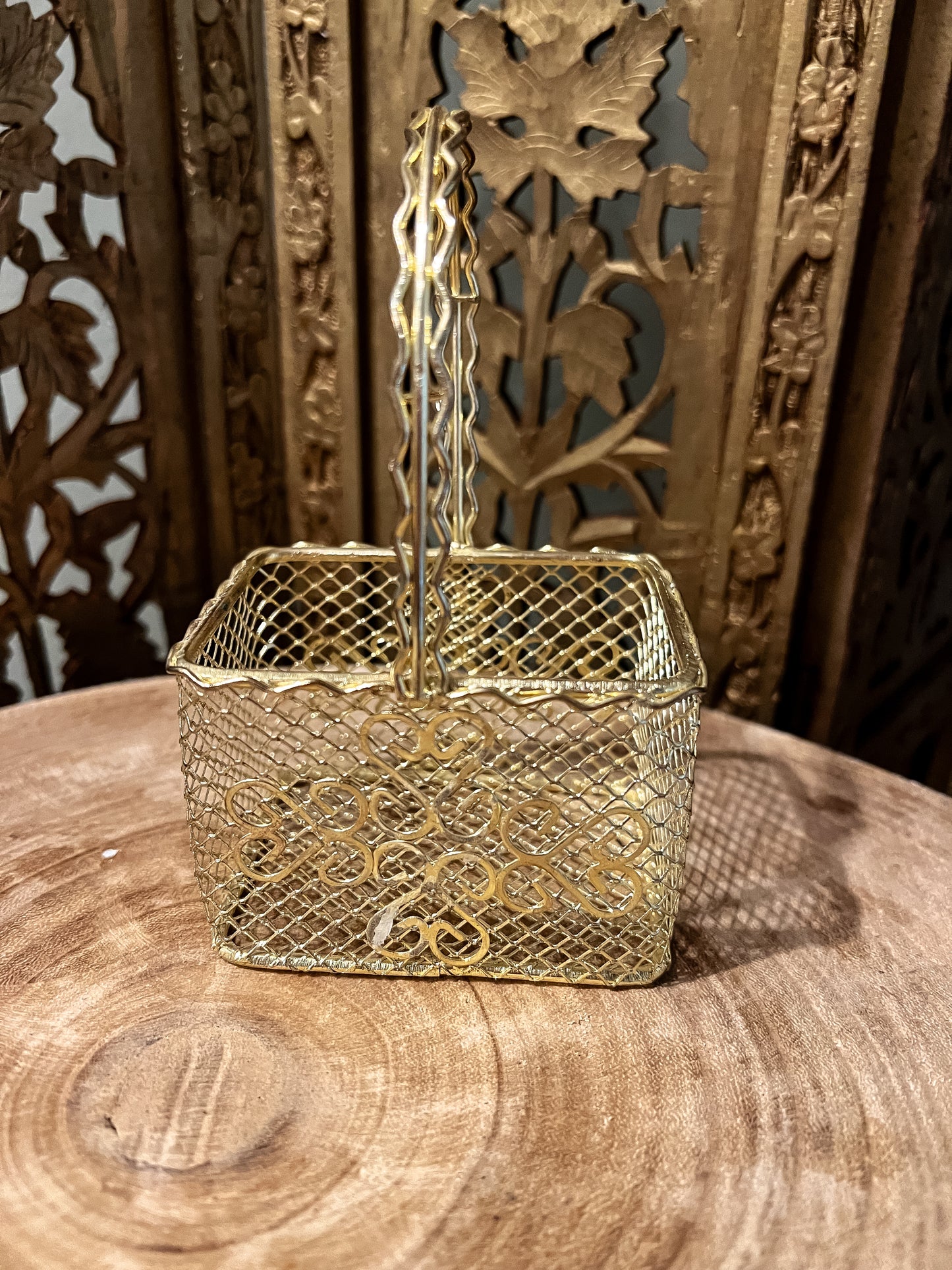Small Gold Mesh Basket