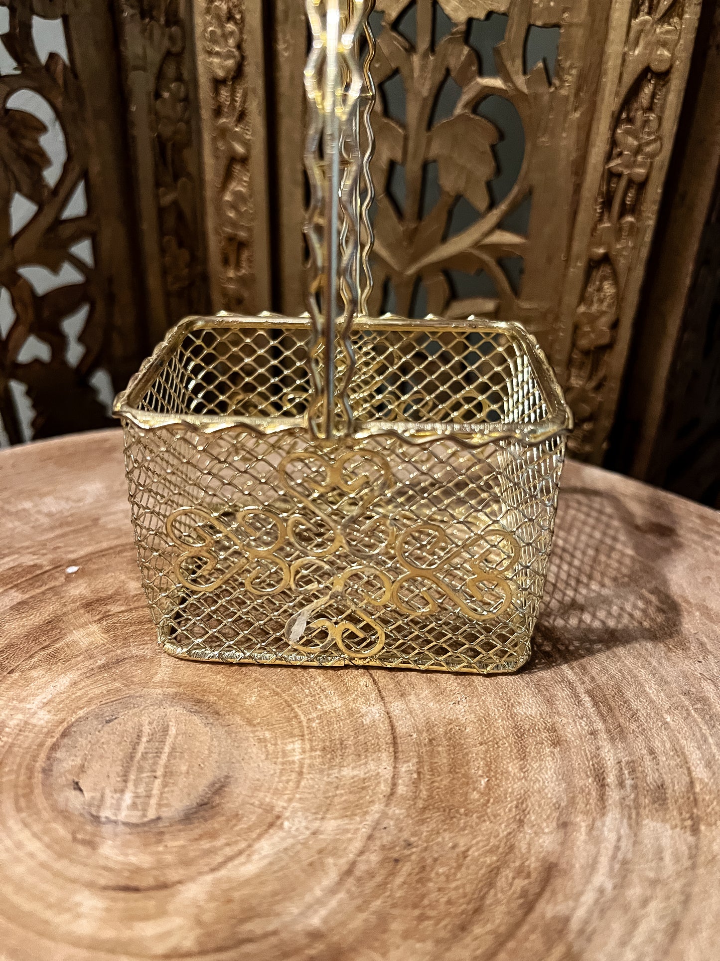 Small Gold Mesh Basket