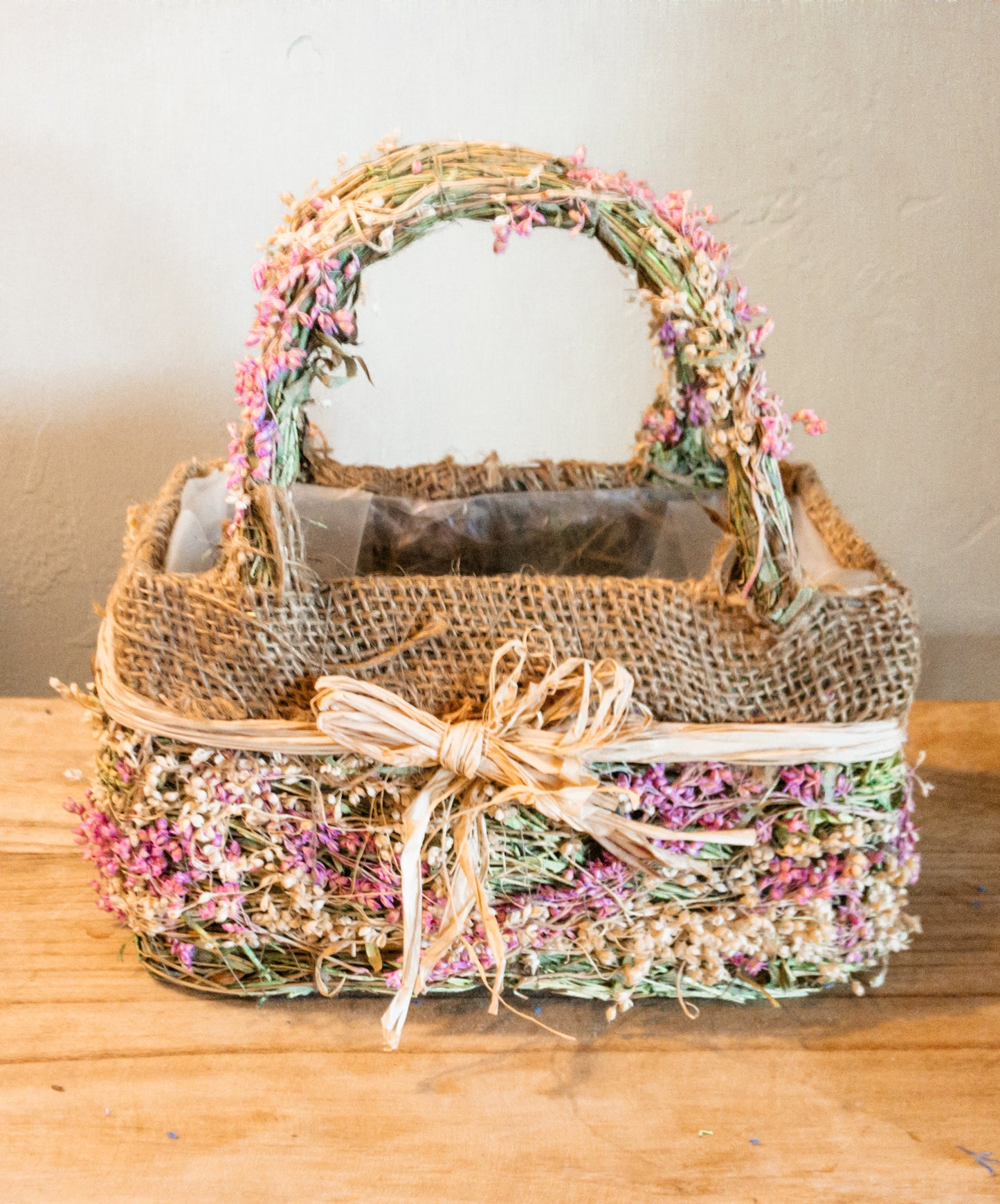 Dried Floral Basket Planter