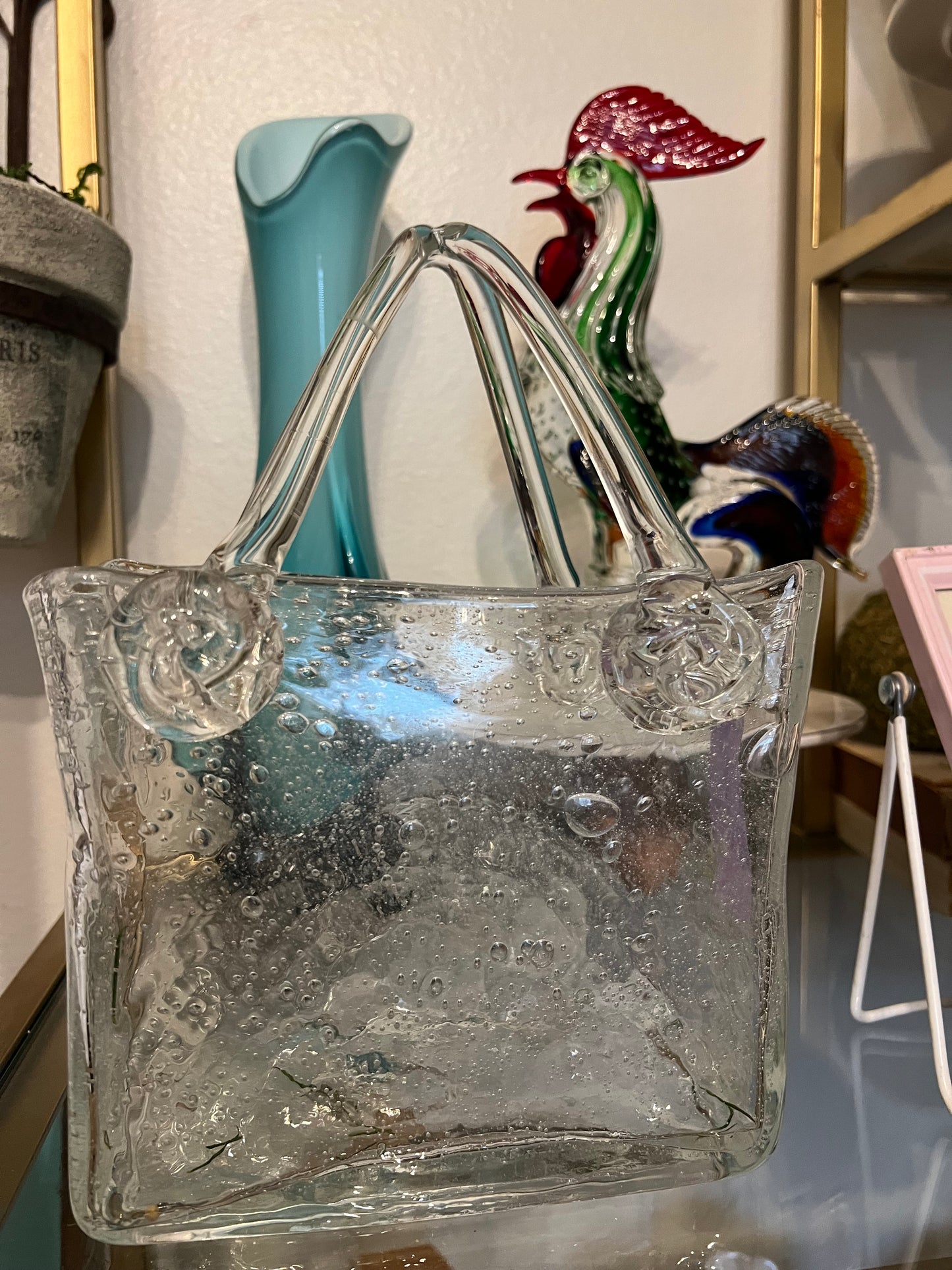 Art Glass Purse Vase