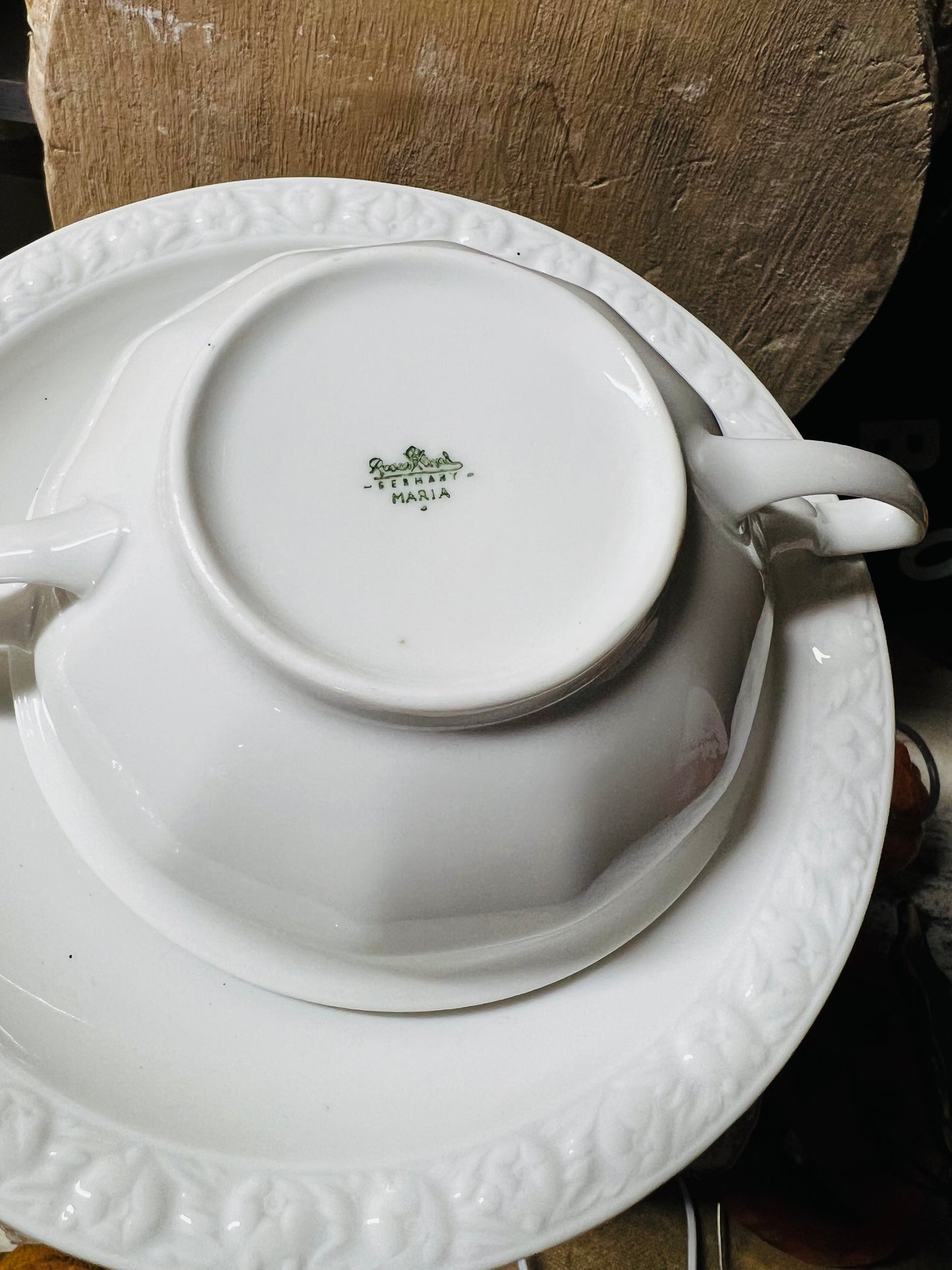 ROSENTHAL (GERMANY) MARIA WHITE --CREAM SOUP BOWLS AND SAUCER SET OF 4