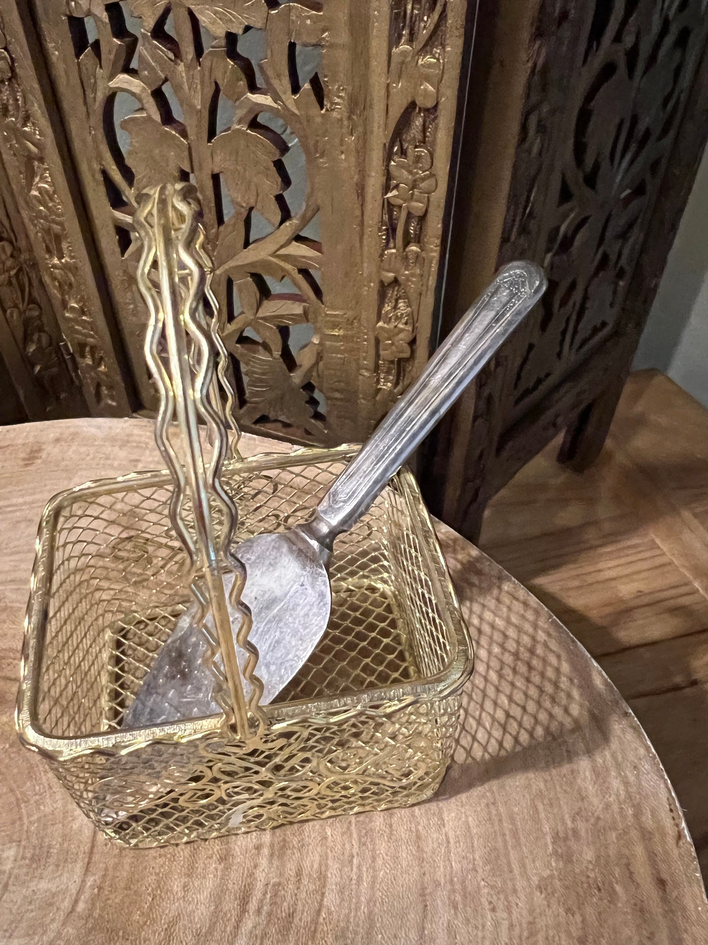 Small Gold Mesh Basket