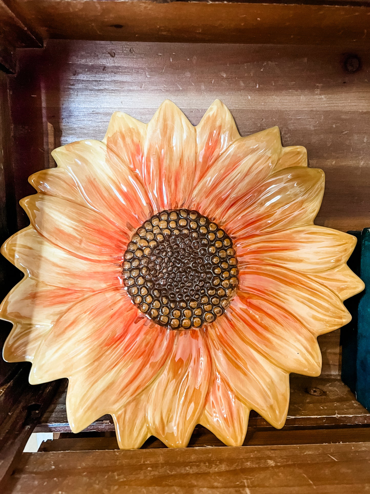 Terra Cotta Sunflower Plate