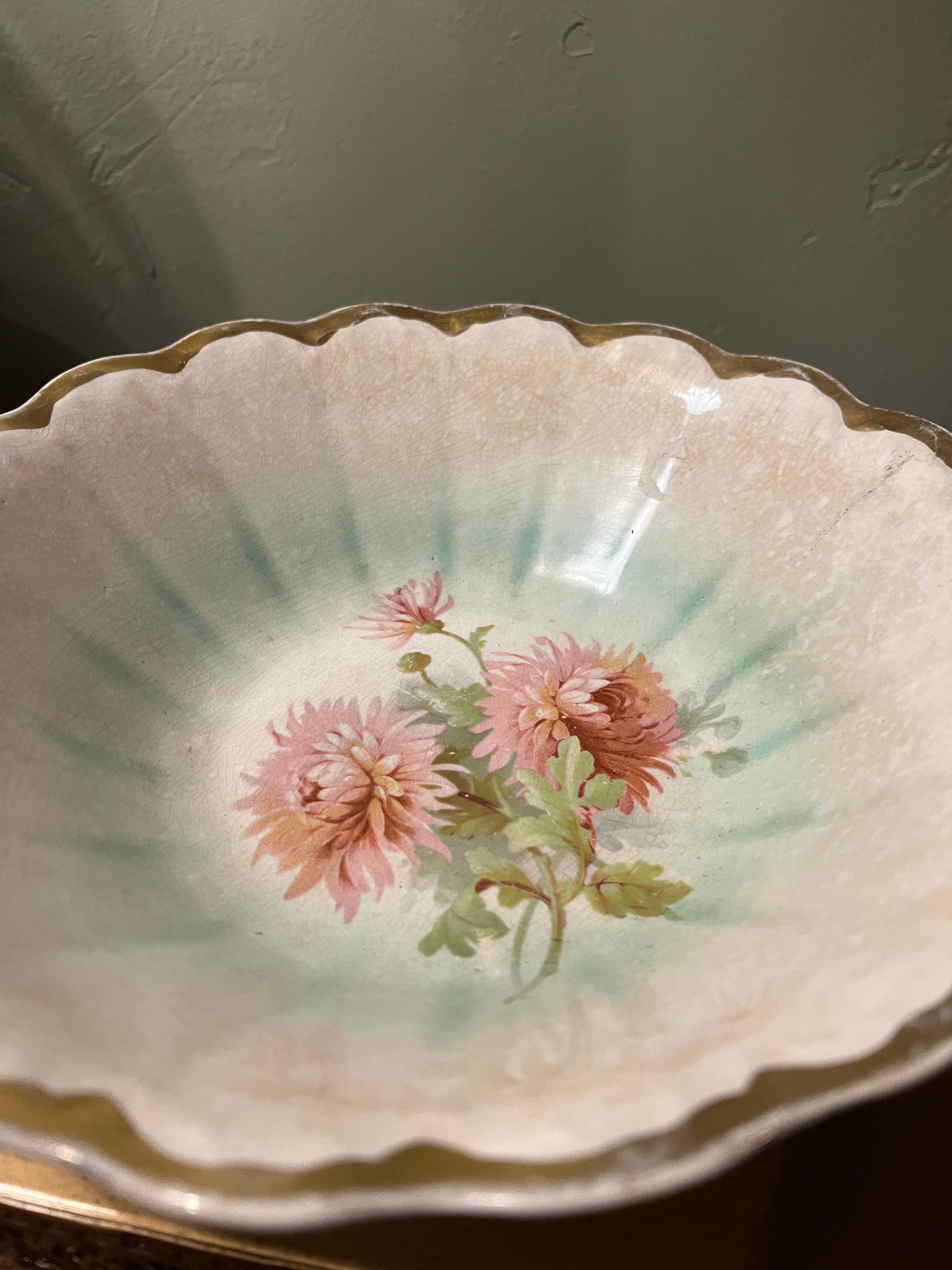 Vintage Floral Ironstone Bowl