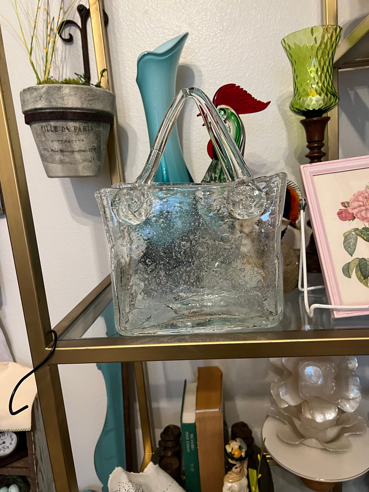 Art Glass Purse Vase
