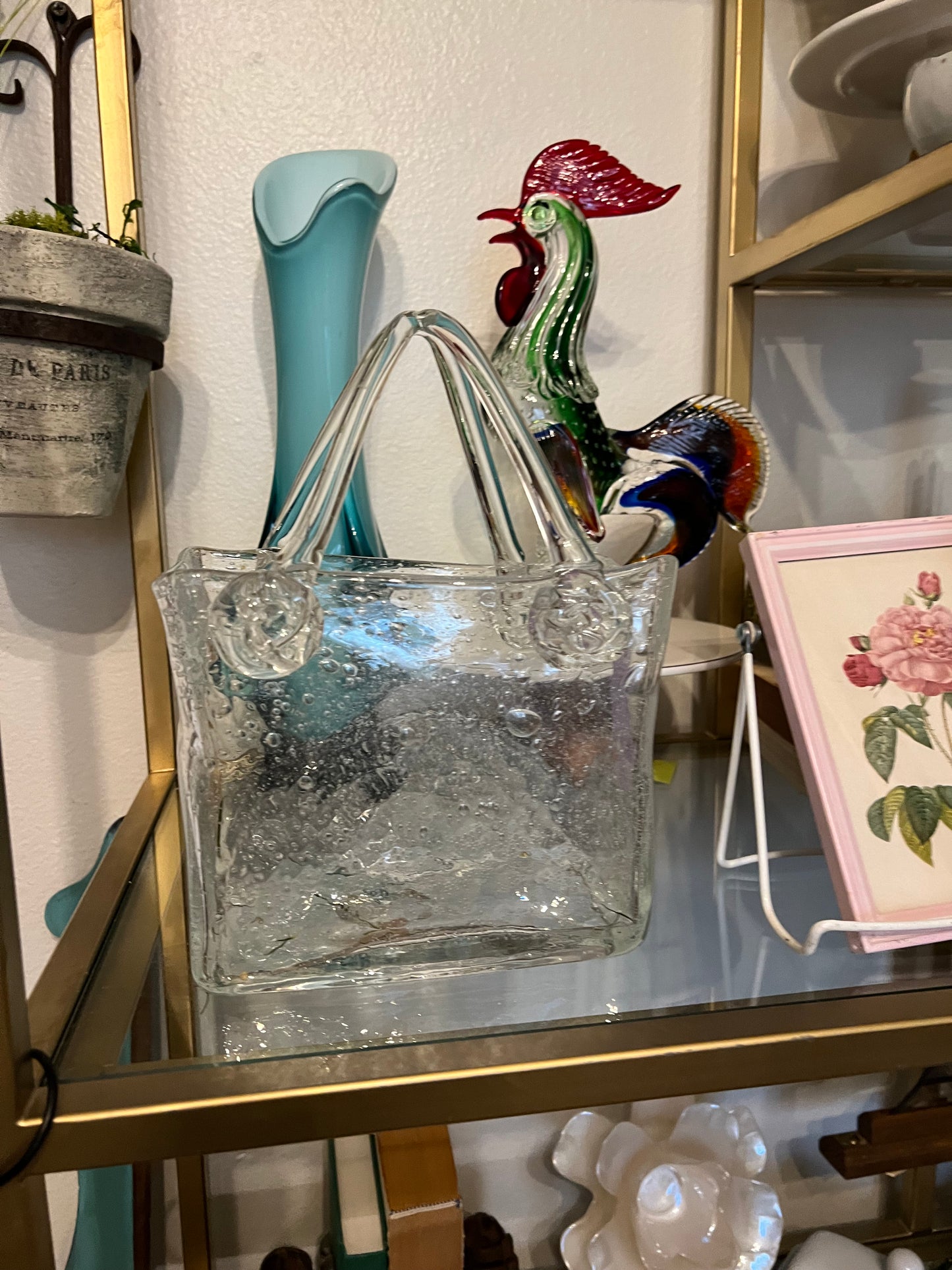 Art Glass Purse Vase
