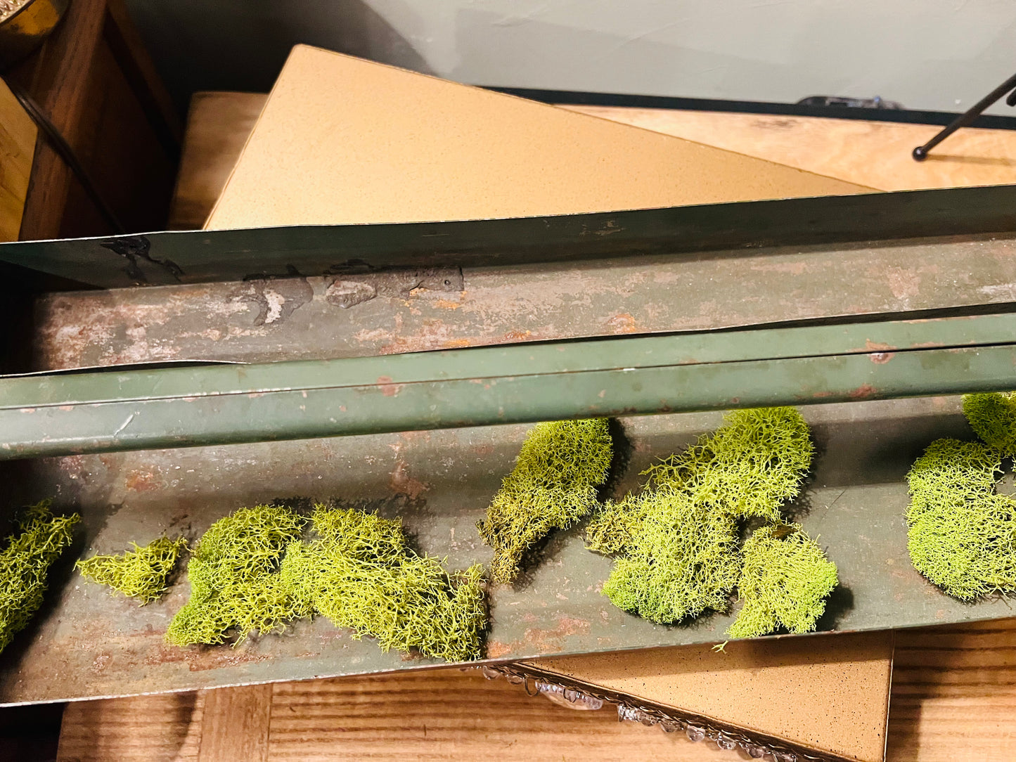 Rustic Green Metal Tool Caddy