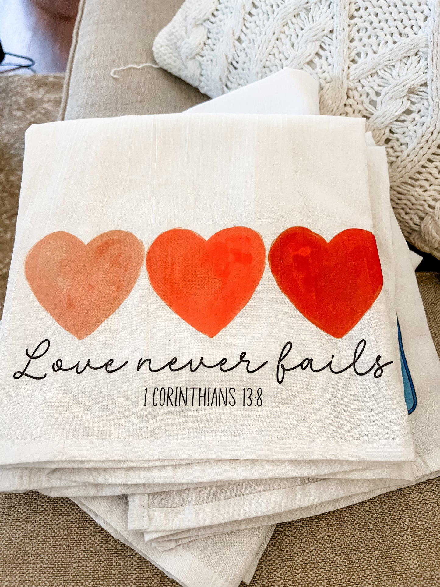 Love Never Fails Kitchen Towel