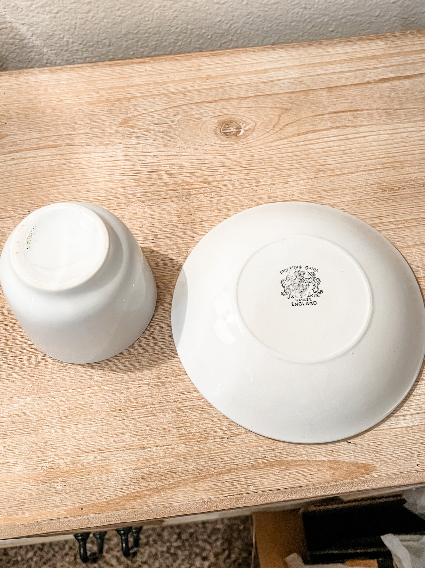 Ironstone Handless Cup & Saucer set