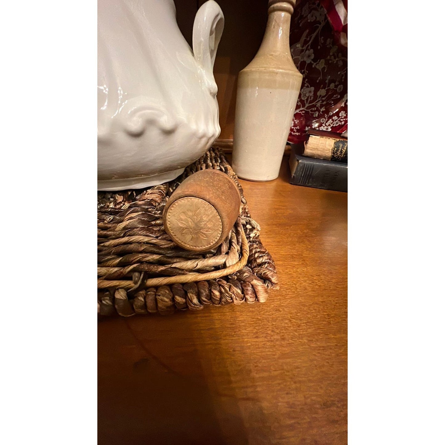 Tiny wooden antique butter mold