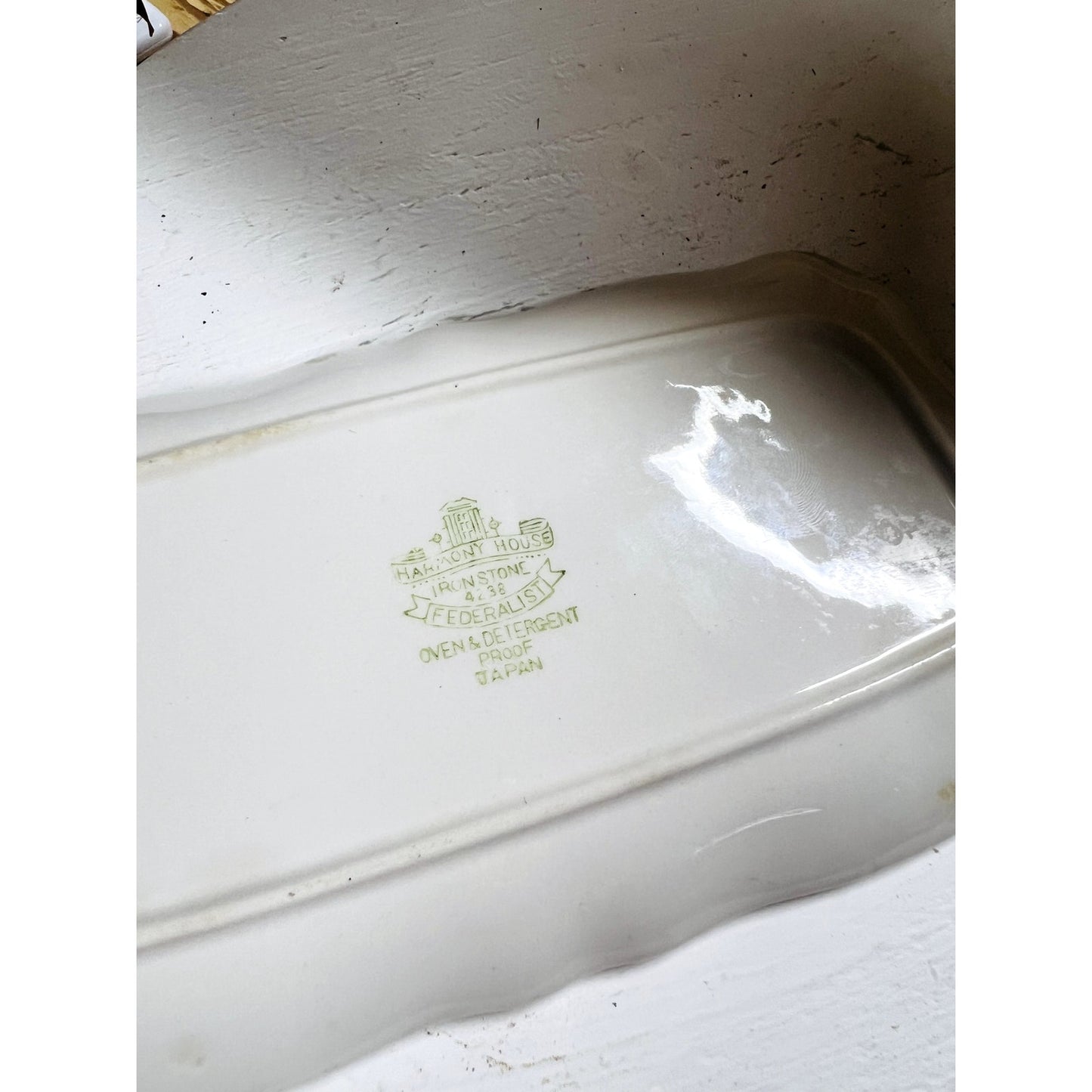 Harmony House Federalist Ironstone butter dish