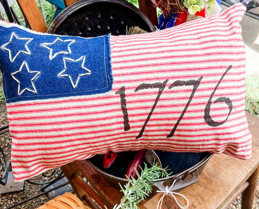 Red, White and Blue 1776 Pillow