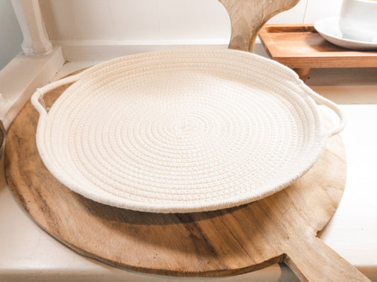 Ivory Woven Basket/Tray