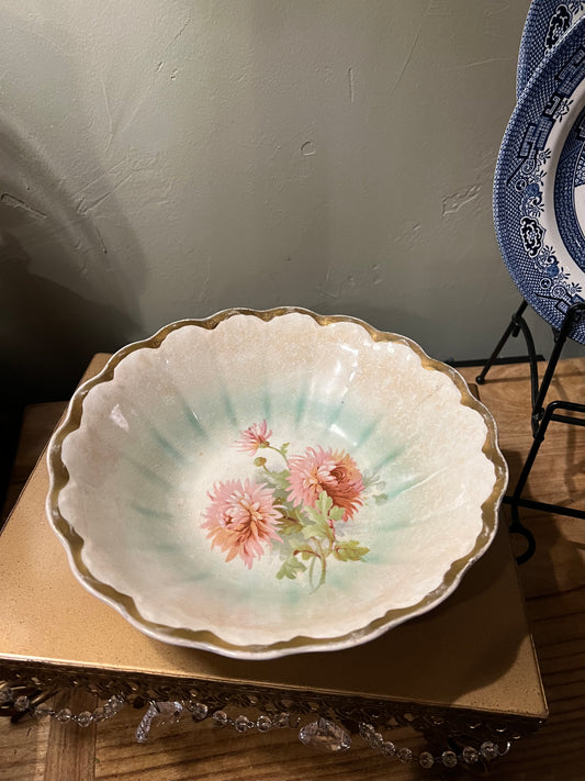 Vintage Floral Ironstone Bowl