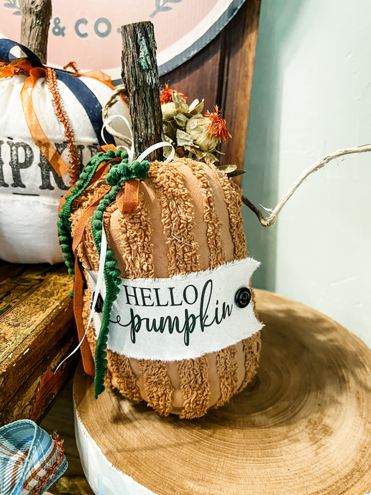 Burnt Orange Chenille Shabby Pumpkin-Med