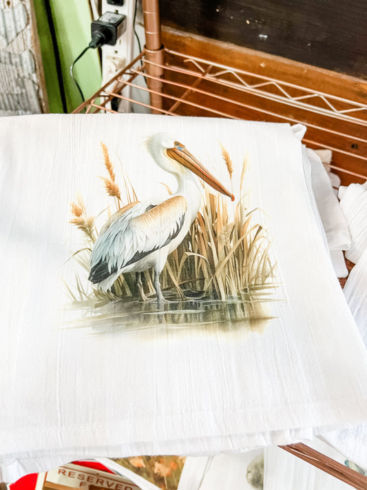 Pelican in Reeds