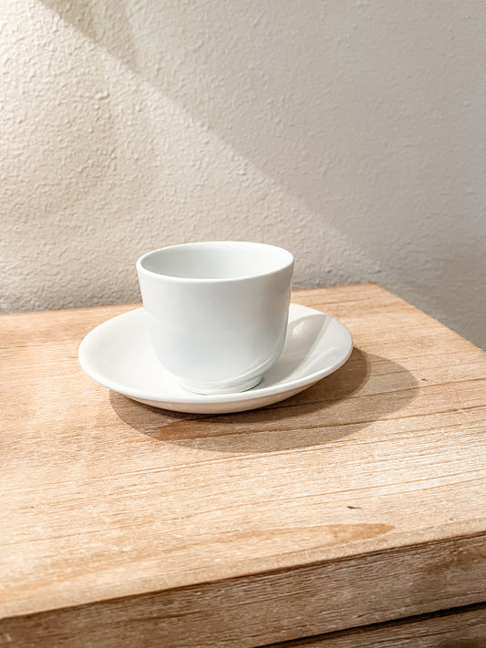 Ironstone Handless Cup & Saucer set