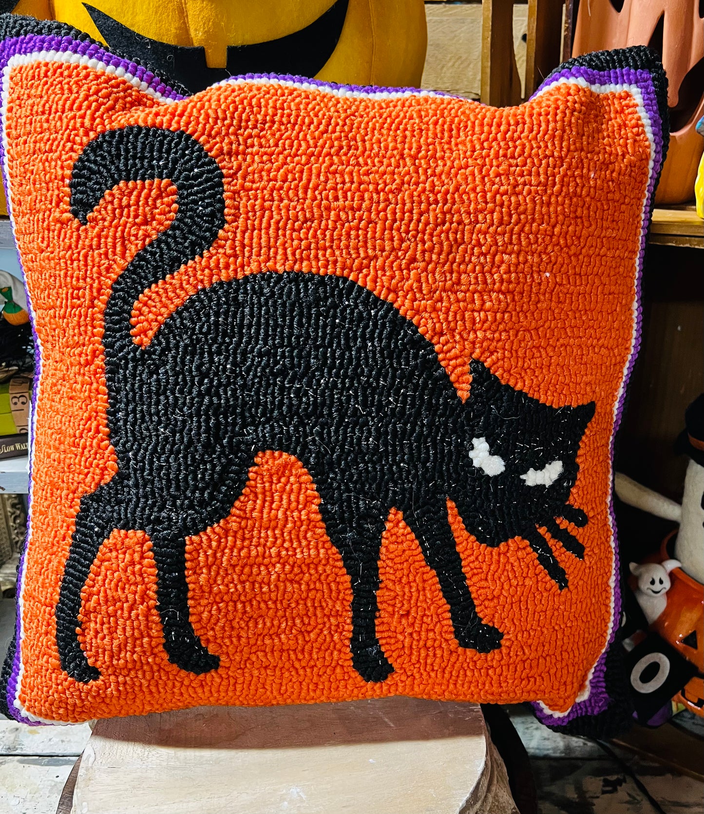 Halloween Pillow -Black Cat