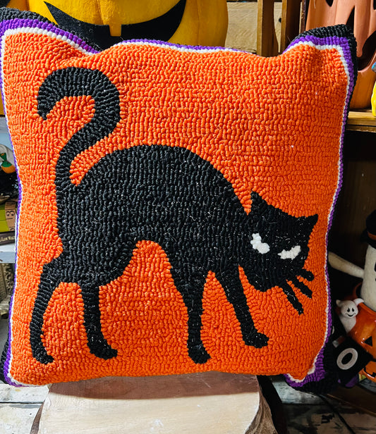 Halloween Pillow -Black Cat
